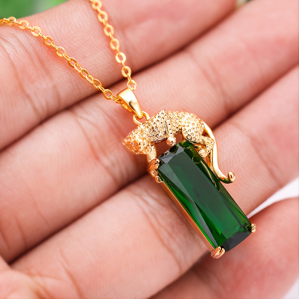 Leopard Print Pendant Necklace with Golden Tone Accent - Ideal Gift